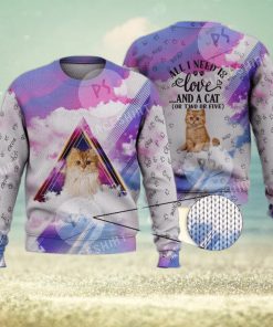 Cute Persian Cat For Cat Lovers 3D Full Print Ugly Sweater Christmas Gift Sweater