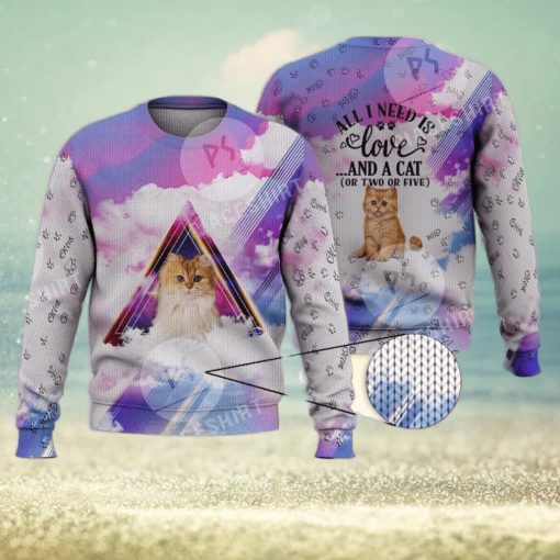 Cute Persian Cat For Cat Lovers 3D Full Print Ugly Sweater Christmas Gift Sweater