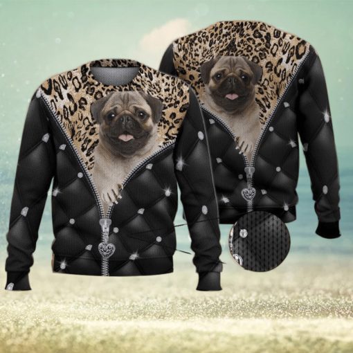 Cute Pug Dog Breakthrough Dog Lovers 3D Full Print Ugly Sweater Christmas Gift Sweater