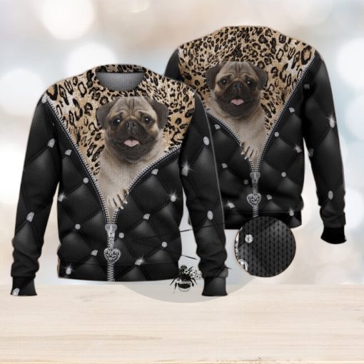 Cute Pug Dog Breakthrough Dog Lovers 3D Full Print Ugly Sweater Christmas Gift Sweater