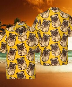 Cute Pugs Seamless Pattern Hawaiian Shirt