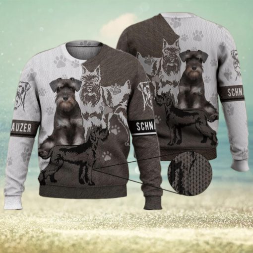 Cute Schnauzer Trending 3D Full Print Ugly Sweater Christmas Gift Sweater