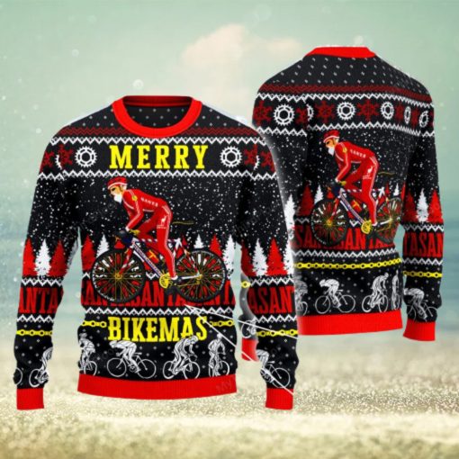 Cycling Lovers Gift Merry Bikemas Ugly Christmas Sweater 3D Gift For Men And Women