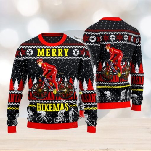 Cycling Lovers Gift Merry Bikemas Ugly Christmas Sweater 3D Gift For Men And Women