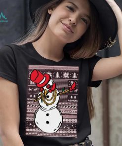 Dabbing Snowman Merry Ugly Christmas Tshirt Unisex Crewneck Graphic Sweatshirt