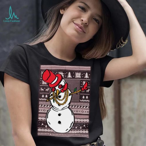 Dabbing Snowman Merry Ugly Christmas Tshirt Unisex Crewneck Graphic Sweatshirt