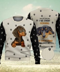 Dachshund Loves Me 3D All Over Shirts 3D Ugly Sweater Christmas Gift Sweater