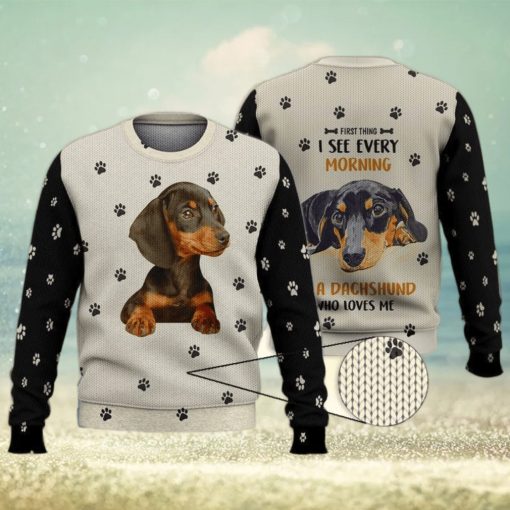 Dachshund Loves Me 3D All Over Shirts 3D Ugly Sweater Christmas Gift Sweater