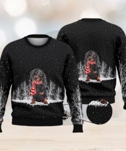 Dachshund Snowy Black Full Print For Dog Lovers 3D Ugly Sweater Christmas Gift Sweater