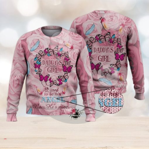 Daddy’S Girl Dad Is My Angel 3D Full Print Ugly Sweater Christmas Gift Sweater