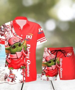 Dairy Queen Baby Yoda Hawaiian Shirt And Shorts Gift Hawaiian Tropical Beach