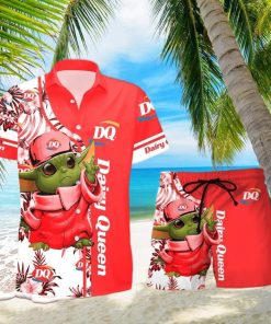 Dairy Queen Baby Yoda Hawaiian Shirt And Shorts Gift Hawaiian Tropical Beach