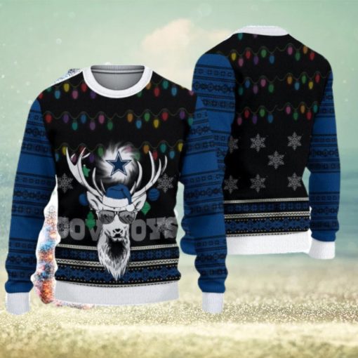 Dallas Cowboys Deer Funny Ugly Christmas Sweater 3D Gift For Fans