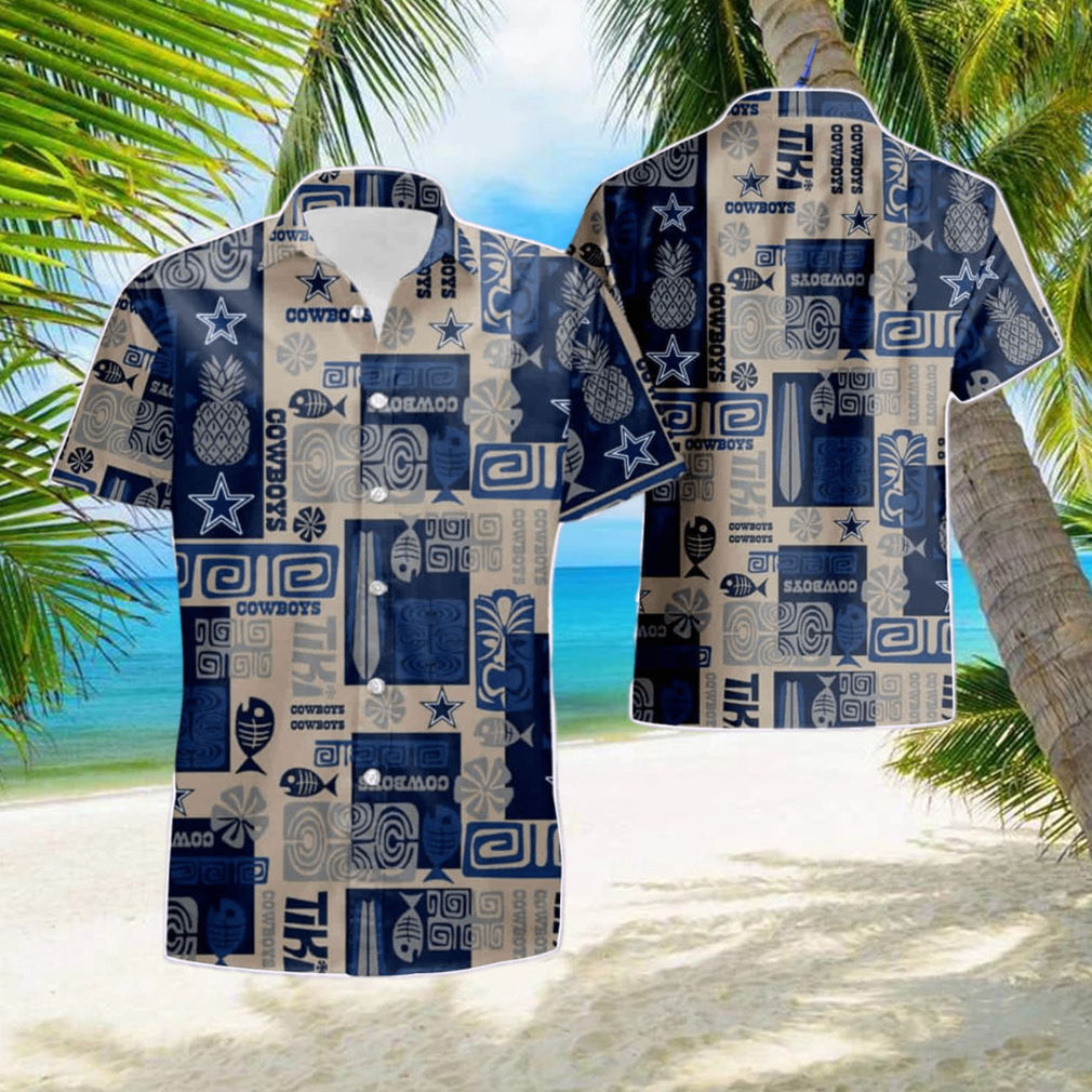 Dallas Cowboys Fish Pineapple Pattern Summer Hawaiian Shirt - Limotees