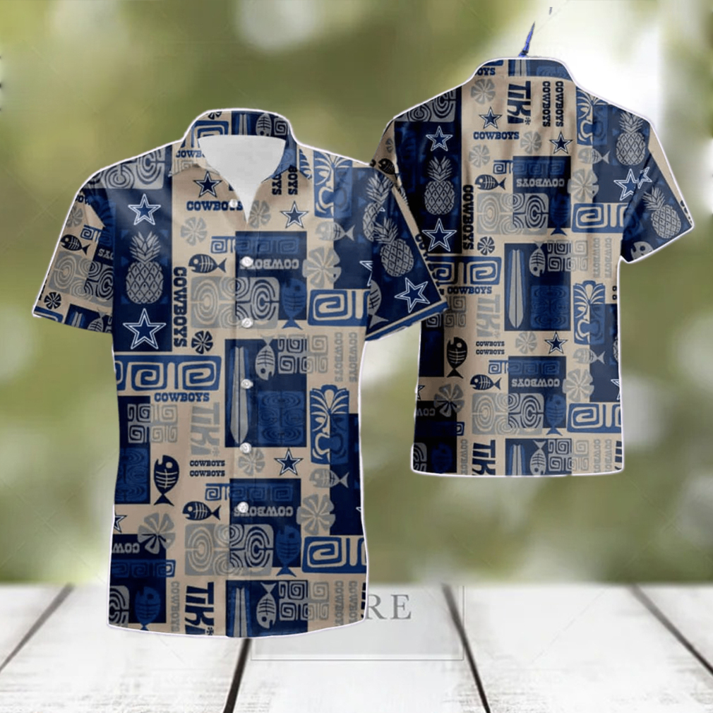Dallas Cowboys Fish Pineapple Pattern Summer Hawaiian Shirt - Limotees