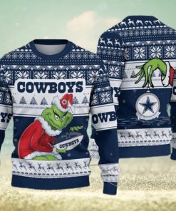 Dallas Cowboys NFL Santa Grinch Toilet Football Team Christmas Shirt