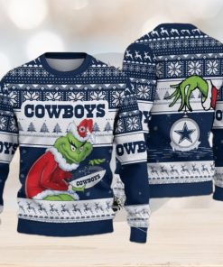 Dallas Cowboys Grinch Stolen Ugly Christmas Sweater Football Fan