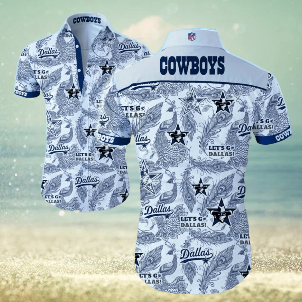 Dallas Cowboys Blue Camo 3D Hawaiian Shirt Gift For Cowboys Fan –