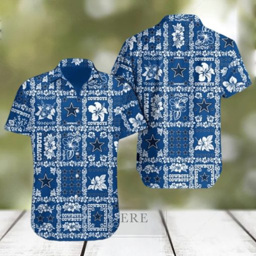 Dallas Cowboys Hawaiian Shirt Hibiscus Flowers Pattern Gift For Beach Trip