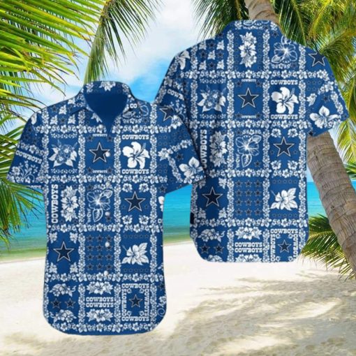 Dallas Cowboys Hawaiian Shirt Hibiscus Flowers Pattern Gift For Beach Trip