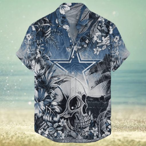 Dallas Cowboys Hawaiian Shirt Skull Tropical Flower Pattern All Over Print