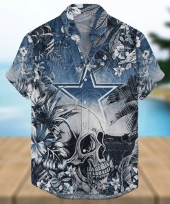 Dallas Cowboys Hawaiian Shirt Skull Tropical Flower Pattern All Over Print