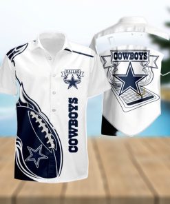 Dallas Cowboys Mens Fireball Summer Hawaiian Shirt And Short