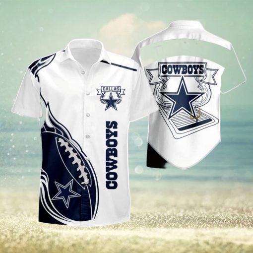 Dallas Cowboys Mens Fireball Summer Hawaiian Shirt And Short