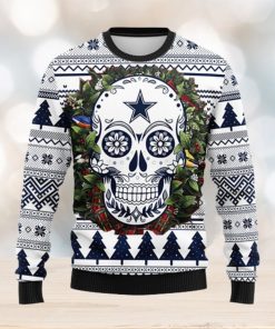 Dallas Cowboys Skull Flower Ugly Christmas Ugly Sweater