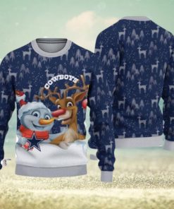 Dallas Cowboys Snowman Reindeer Ugly Christmas Sweater 3D Gift For Fans