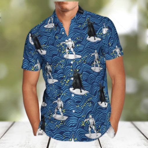 Darth Vader And Stormtrooper Surfing Star Wars Hawaiian Graphic Print Short Sleeve Hawaiian Shirt