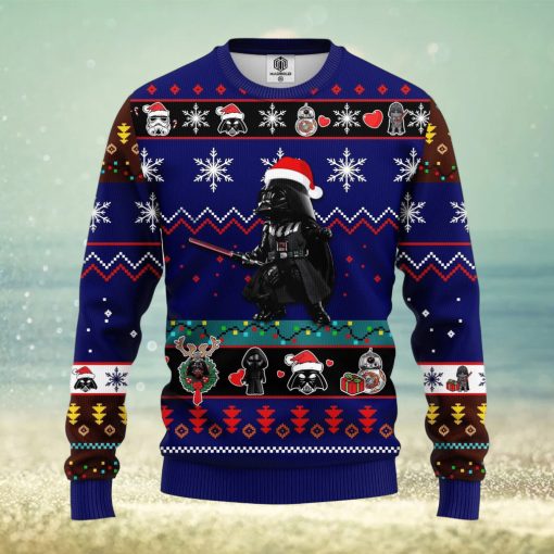 Darth Vader Blue 1 Thanksgiving Women Mens Ugly Christmas Sweater