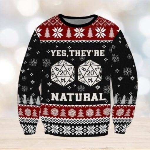 Dd Yes They Are Natural Dungeon And Dragons Initiative Galaxy Dragon Dice Gaming Ugly Sweater Party