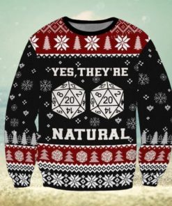 Dd Yes They Are Natural Dungeon And Dragons Initiative Galaxy Dragon Dice Gaming Ugly Sweater Party