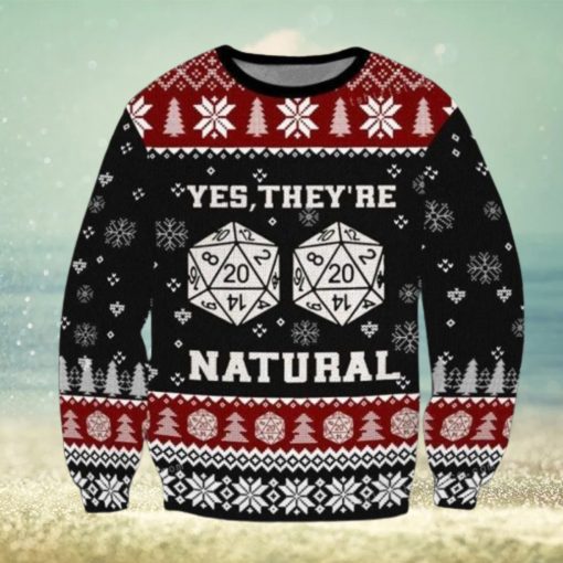 Dd Yes They Are Natural Dungeon And Dragons Initiative Galaxy Dragon Dice Gaming Ugly Sweater Party