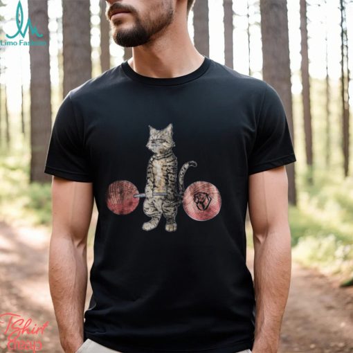 Deadlifting Tabby Cat T Shirt