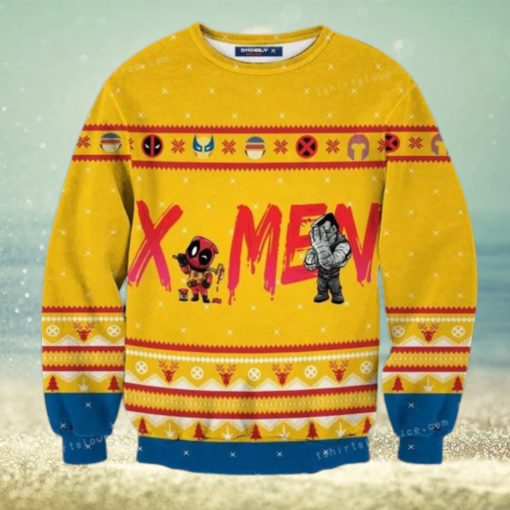 Deadpool And X men The New Mutants Marvel Christmas Ugly Sweater Mens