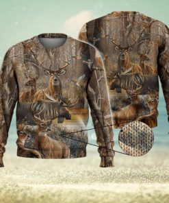 Deer Autumn Forest For Hunting Lovers 3D Full Print Ugly Sweater Christmas Gift Sweater