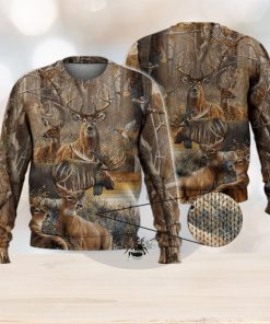 Deer Autumn Forest For Hunting Lovers 3D Full Print Ugly Sweater Christmas Gift Sweater