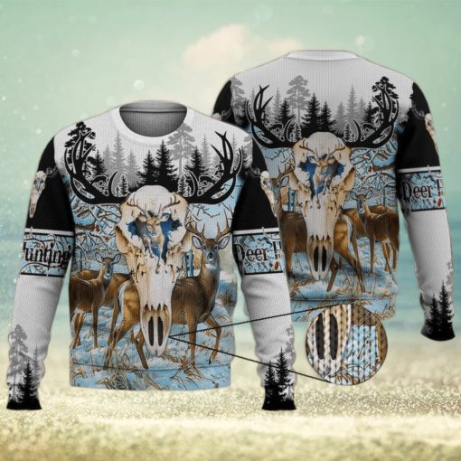 Deer Head Winter Forest 3D Full Print Ugly Sweater Christmas Gift Sweater