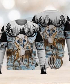 Deer Head Winter Forest 3D Full Print Ugly Sweater Christmas Gift Sweater