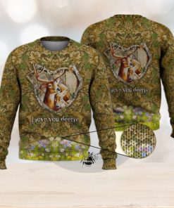 Deer Hunting I Love You Deerly 3D Full Print Ugly Sweater Christmas Gift Sweater