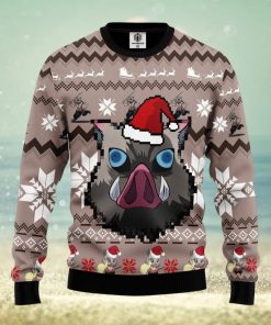 Demon Slayer Kimetsu No Yaiba Hashibira Inosuke Thanksgiving Women Mens Ugly Christmas Sweater