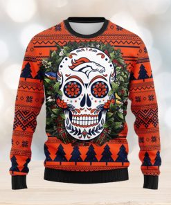 Denver Brocos Skull Flower Ugly Christmas Ugly Sweater