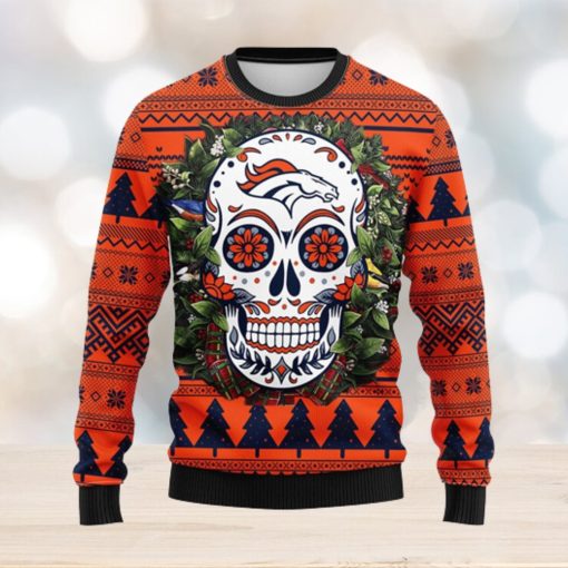 Denver Brocos Skull Flower Ugly Christmas Ugly Sweater