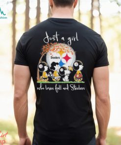 Design just a girl who loves fall and Steelers shirt