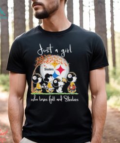 Design just a girl who loves fall and Steelers shirt