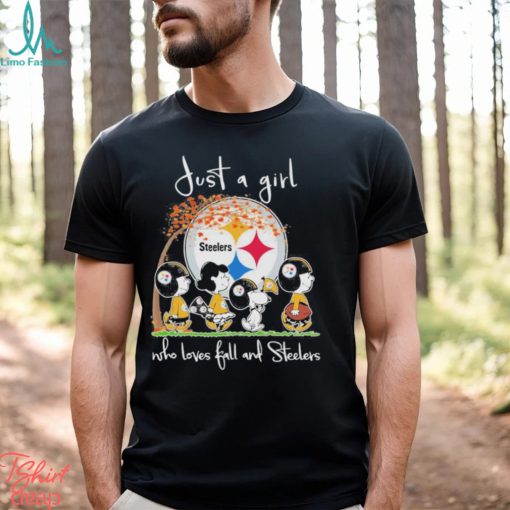 Design just a girl who loves fall and Steelers shirt