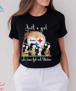 Design just a girl who loves fall and Steelers shirt