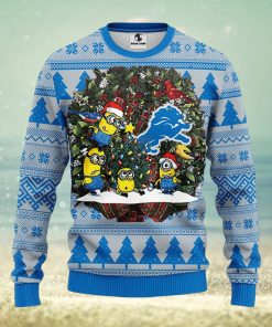 Detroit Lions Minion Christmas Ugly Sweater